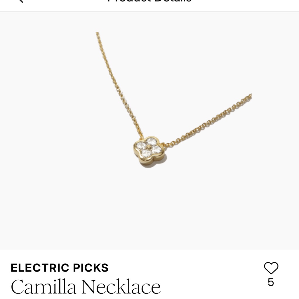 Electric Family Gold Flower Pendant Necklace